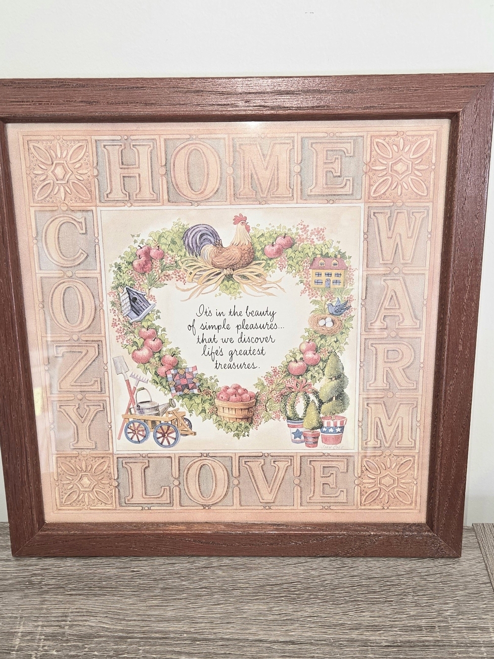Home Interiors By Joan Cole w/Home, Cozy Warm, Love, It's in the Beauty 11.5"